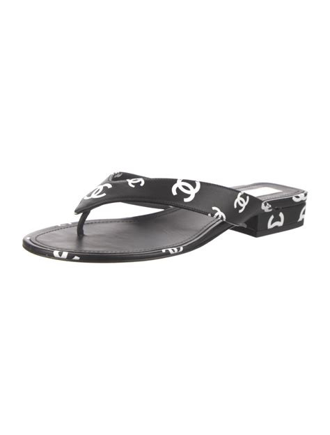 chanel flip flops 2022|Chanel sandals cc logo.